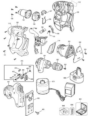 Default Diagram and Parts List for MT1203K Type 1 Black and Decker Multi-Tool